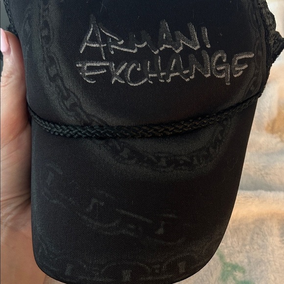 Vintage Armani Exchange Dark grey chain print trucker hat - Picture 6 of 6